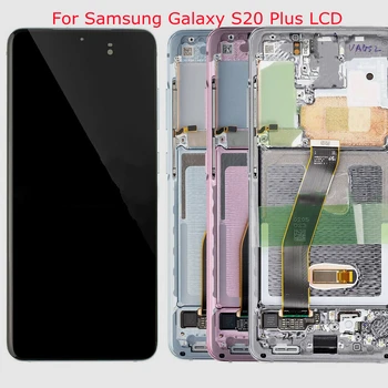 Originalus Samsung Galaxy S20PLUS LCD G985, G985F Su Rėmu S20 PLIUS LCD G985 ekranas jutiklinis ekranas skaitmeninis keitiklis su juodais taškeliais