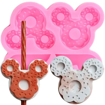 Disney Mickey Spurgos Šiaudų Topper Silikono Formos 3D Pelės Galvos Kūdikio Gimtadienio Saldainių Molio Šokoladas Minkštas Tortas Dekoravimo Įrankiai