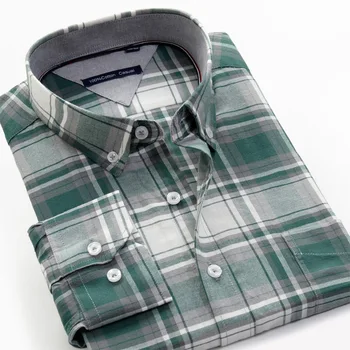 BAO SHAN rudenį klasikinis prekės medvilnės pledas marškiniai verslo atsitiktinis plius dydžio vyriški prarasti ilgomis rankovėmis marškinėliai, šalinimo, pardavimas