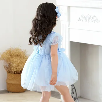 Gėlių Mergaitė Vestuvių Suknelė iki 2021 m. ispanų Rožinė Mėlyna Vasaros Šviesos Suknelės Vaikams Lolita Princess Kamuolys Suknelė Gimtadienio Skraiste