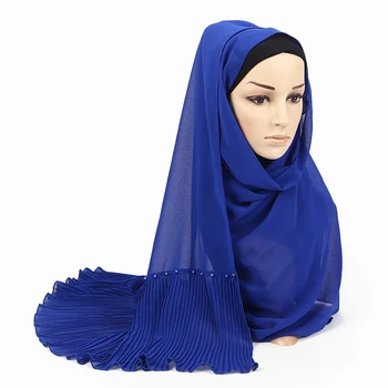 Madinga Kratinys Burbulas Šifono Raukšlių Hijabs Skara Plisuotos Siuvimo Šalikai Moterų Summber Populiarus Hijabs Pavogė 185*75CM