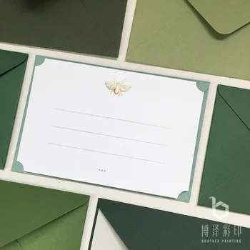 5vnt/daug Žalios Spalvos Seriją Japonijos Rosa Popieriaus Meno Popierius, Vokai 105mmX155mm plonos Tekstūros, Šiltas Prisilietimas Kortelės, Vokai