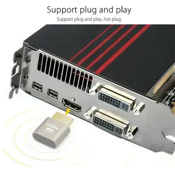 4K 3840x2160 60Hz Virtualus HDMI suderinamus EDID Manekeno Plug Begalvis Dvasios Ekranas Emuliatorius