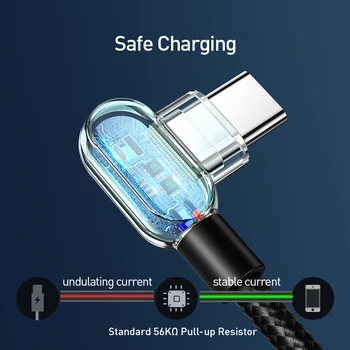 Mcdodo 90 Laipsnių USB C Tipo Kabelis 3A Greitai Charing Samsung 