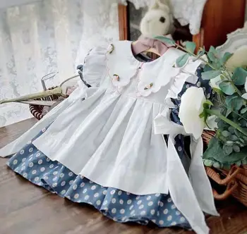 Kūdikių Drabužiai Ispanijos Lolita Derliaus Turkija Lankas Siuvinėjimo Spausdinti Suknelė Gimtadienio Velykų Princesė Suknelės Mergina A14