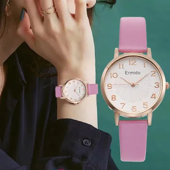 Mados Atsitiktinis Derliaus Oda Moterų Laikrodžiai Numerio Rinkimo Paprasta Ponios Kvarciniai Rankiniai Laikrodžiai Rose Gold Žymiklį Moteris Laikrodis Reloj