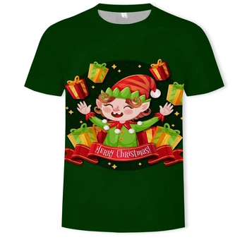 Juokinga 3D spausdinimo T-shirt 2021 apvalios kaklo trumpomis rankovėmis atsitiktinis marškinėliai Kalėdų esminius camisetas džiudžiutsu kaisen