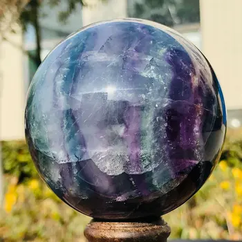 Natūralių spalvų fluorito kristalas kamuolys namų puošybai Reiki energijos akmuo gydomųjų mineralinio rankų darbo Feng Shui 