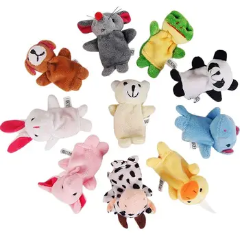 10VNT/Set Cuet Gyvūnų Pirštų Lėlės Vaikai Pilvo Pirštinės Lėlės Animacinių filmų Piršto Žaislų Kūdikių Ankstyvojo Mokymosi Pasakojimo Rekvizitai Pliušinis Žaislas