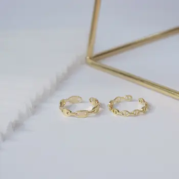 Subtilus Juvelyrikos 14K Aukso spalvos Reguliuojamo Kristalų Žiedai Moterims, Paprastas Stilius Pervėrė Žiedai