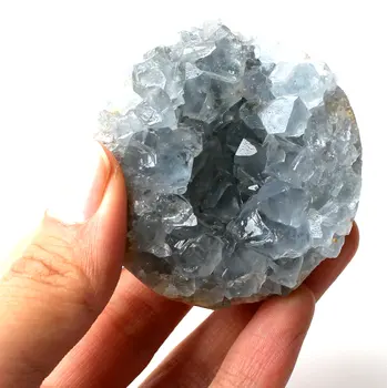 1PC Madagaskaro Gamtos Celestite Kristalų Druzy Grupių Dangus Mėlynas Geode Mineralinių Pavyzdys Namų Dekoro