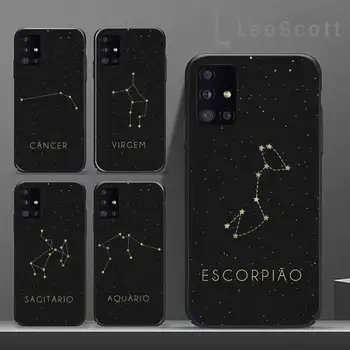 žvaigždynai ir zodiako ženklai Telefono dėklas Samsung A50 A51 A71 A31 A21S S8 S9 S10 S20 S21 Plius Fe Ultra 4G 5G