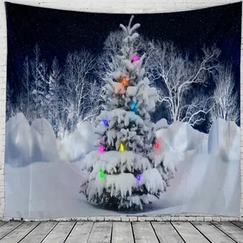 Kalėdų Sienos Kabo Kalėdų Sniego Namų Dekoravimo Kalėdų Eglutė Spausdinti Gobelenai Didelės Apimties Skalbinių Kambario Dekoro