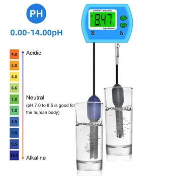2 in 1 PH/EC Matuoklis, PH Testeris Multi-Parametras, Vandens Kokybės Analizatorius Internete Acidometer Laidumas Stebėti Akvariumo PH-9853