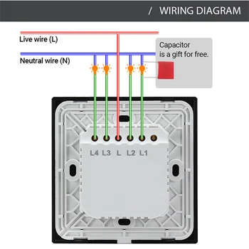 Wiresless Nuotolinio Valdymo Wifi Pereiti Išmaniųjų Telefonų ES/JAV 4gang 1way pagal TUYA