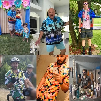 FORUDESIGNS Vyrų Havajų Paplūdimys Marškinėliai Havajai Tapa Spausdinti Atsitiktinis Trumpas Rankovės Chemise Homme Vasaros Atostogų metu Atostogų Drabužių Viršų