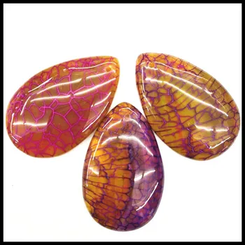 3pcs natūralių plyšių agatee akmens karolius, natūralių pusbrangių akmenų papuošalų pakabučiai ovalo formos didmeninės juvelyrikos turas širdies