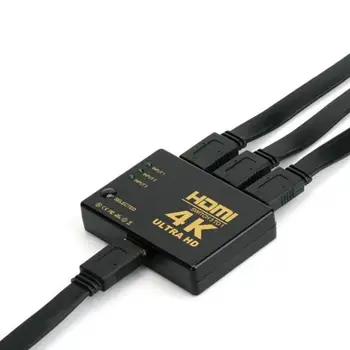 4K HD1080P Mini HDMI suderinamus Jungiklis Switcher 1X3 Uosto Selektorių Perjunkite Splitter Su Centru ir SPINDULIŲ Nuotolinio valdymo pultelis TV/HDTV/DV