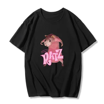 RATZ gyvūnų kawaii vasaros femme t-marškinėliai trumpomis rankovėmis harajuku Purus rožinė tees marškinėliai Streetwear gotikos moterims