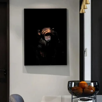Orangutan Beždžionė Šimpanzė Išraiškos Meno Drobė Spausdinti Tapybos Gorila Gyvūnų Sienos Nuotrauka Kambarį Namo Apdaila Plakatas