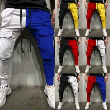 Kelnės Vyrams 2021 M. Pavasarį ir Rudenį Naujas Vyrų Prisiūta Sweatpants Multi-pocket Pririšti Hip-Hop Poilsiu vyriškos Kelnės