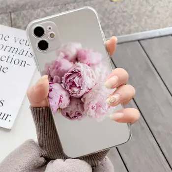 YNDFCNB Bijūnų gražių gėlių Telefono dėklas skirtas iPhone 11 12 pro XS MAX 8 7 6 6S Plus X 5S SE 2020 XR fundas