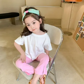 Vasaros Naują Atvykimo korėjos stiliaus mergina geriausių visų rungtynių trumpas rankovės atsitiktinis mados T-shirt mielas cool baby mergaitės
