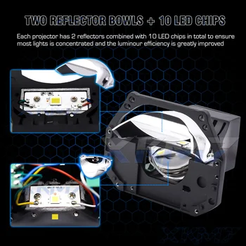 Hella 3R G5 Žibintai LED Projektorius Bi-led Automobilių Objektyvas 55W 7140LM Modifikavimas Auto Šviesų H7, H4, Dvigubas Reflektorius Universalūs Priedai