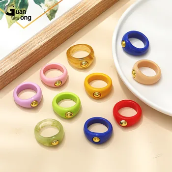 GuanLong Korėja Elegantiškas Ponios Dalyvavimas moteriški žiedai Senovinių Vestuvių Mados Žiedas Spalvinga Minimalistinio Piršto Žiedus Mergina