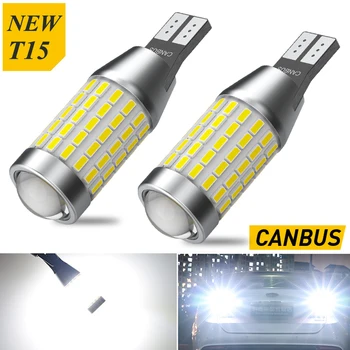 2x T15 T16 W16W 921 LED Lemputė Canbus Automobilį Auto Atbulinės Šviesos 