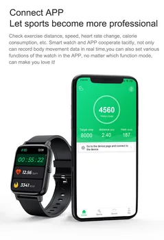 2021 Visiškai Jutiklinis Ekranas Sports Tracker Smart Watch Širdies Ritmo Monitorius 