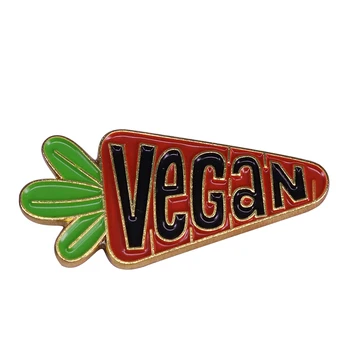 Veganų Vegeterian Veganizmas Emalio Pin Augalų Pals Sagė Veganų nuo mėsos Ženklelis Mielas Memo Priedų