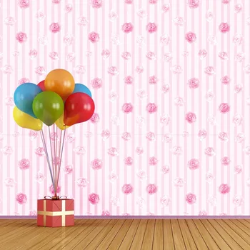 Saldus Rožinės spalvos Rožių Žiedų Tapetai Kambarį Mergina Miegamasis Poilsio Namų Dekoracijas 3D PVC Lipni Sienos Popieriaus