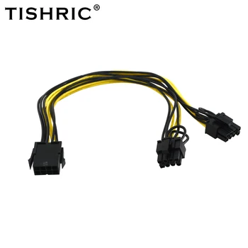 TISHRIC 8Pin Dvigubai 8Pin Miner Maitinimo Laido Moterų ir Vyrų Video Card Adapter PCIE Riser Maitinimo Kabelis Maitinimo šaltinis Splitter