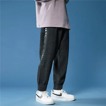 2021 Naujas Velvetas Kelnės Streetwear Poilsiu Pavasario Mados Kulkšnies Ilgis Haremas Hip-Hop Atsitiktinis Kelnės FashionsBaggy Pants Mens