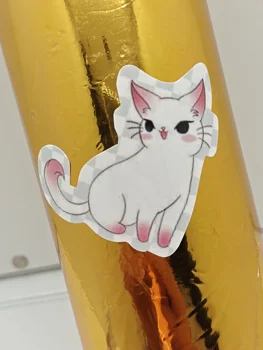 (40pcs 1.35x0.2meter)Pink cat klijuojamas lipdukas etiketės spausdinimo vaikams