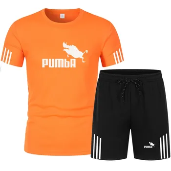 2021 Juokinga Vyrų marškinėliai+Paplūdimio Šortai Rinkiniai 2021 M. Vasaros Bėgimo Kelnes, T-marškinėliai, Sportinės aprangos streetwear Harajuku Viršūnes Marškinėlius M--5XL