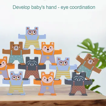 Mediniai Turėti Krūvas Žaidimų Susikabinti Animacinių Filmų Balansavimo Blokai Žaidimai Bamblys Montessori Ugdymo Žaislai Vaikams