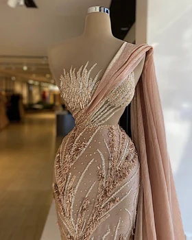 YILIBER vakarinės Suknelės iki 2021 m. Derliaus Vlack Perlai ilgomis Rankovėmis Vakare Chalatai Duobute Prom Dresses Moterų Trumpos Suknelės
