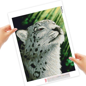 EverShine 5D kvadratiniu Diamond Tapybos Leopard Kryželiu Diamond Mozaika, Siuvinėjimas Gyvūnų Granulių Nuotrauką Rinkiniai Namų Dekoro