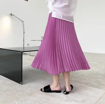Moteris šilko ir viskozės sijonas