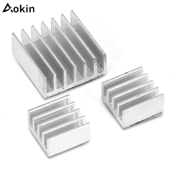 Aokin 3Pcs Aliuminio Šilumos Kriaukle Išsklaidyti Šilumą Aušinimo Radiatorius Už Aviečių Pi 3 Modelis B / Pi 2 Modelis B / Pi 2 B+ Heatsinks