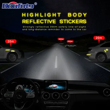 6pcs/daug 3D Automobilių Reflektorių Optikos Anglies Pluošto Buferių Juostelės, Saugos Juostos Įspėjimo Saugus Lipdukai Automobilio Išorės Priedai