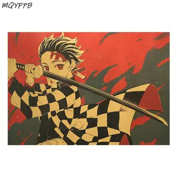 Anime Ir Animacinių Filmų Demon Slayer Kamado Tanjirou Kraftpopieris Plakatas Siena Lipdukas Namo Kambaryje Apdailos Dažymo 50.5x35cm