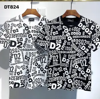 2020 FW Dsquared2 Lauke Logotipas-shirt-T-shirt Moterims / Vyrams Mados Medvilnės Atsitiktinis trumpomis Rankovėmis T-shirt Apvalus Kaklas