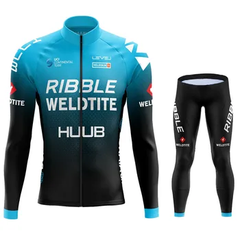 2020 naujų Dviračių Džersis Nustatyti Ribble Weldtite Dviračių Drabužių Rudens Vyrų Road Bike Marškiniai, Kostiumas Dviračių Triko MTB Maillot Culotte