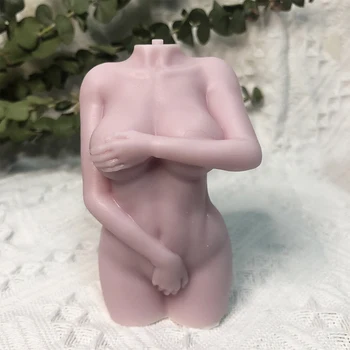 Naujas stilius, drūtas moteris žvakė silikono formos 3D vyrų kūno nėščia moteris drovūs moteris muilo aromato žvakė pelėsių, namų dekoravimo reikmenys