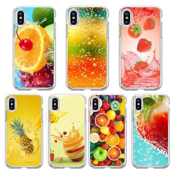 Vasaros Spalvinga vaisių, citrinų, ananasų Telefono dėklas Skaidri minkšta iphone 5 5s 5c se 6 6s 7 8 11 12 plus x mini xs xr pro max