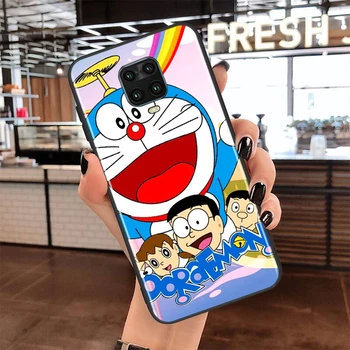 Doraemon Miela Xiaomi Redmi 10 Pastaba 10S 9 9T 9S 9Pro 8T Max 8Pro 8 7 6 5 Pro 5A 4X 4 Soft Black Telefono dėklas