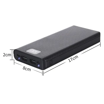Nešiojamų Išorinio Langelį be Baterijos Powerbank Raštas C18 Dual USB LCD Galia Banko Shell 8x18650 Baterija Atveju L41E